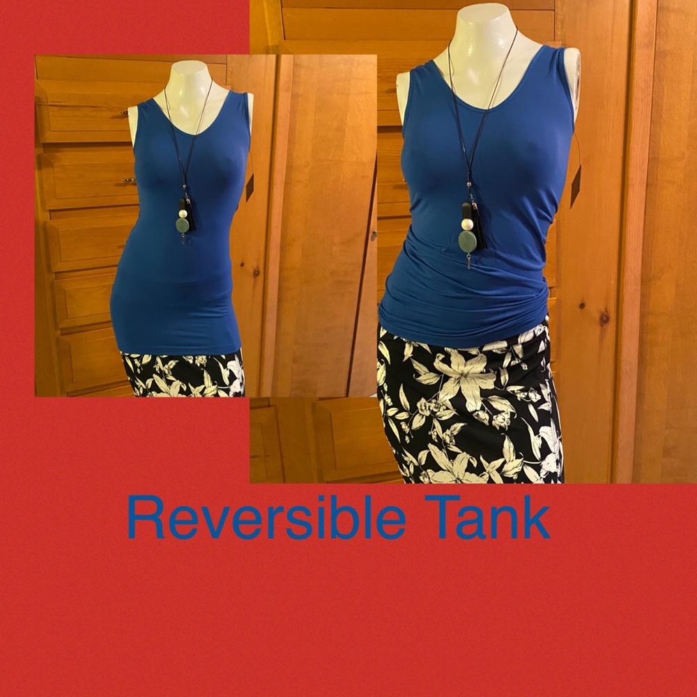 C’est Moi 2 in 1 reversible cobalt awesome top!
